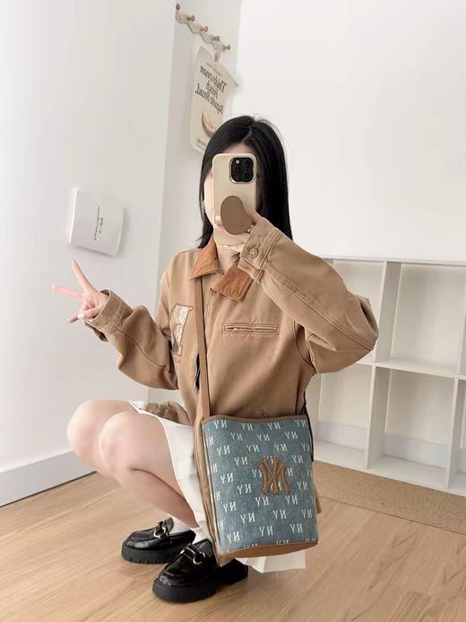 严选 | MLB复古牛仔老花大水桶包 #25FW 男女通背 商品图8