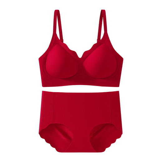 【马年套装礼盒！新装迎福】新年大红色内衣套装 女小胸聚拢防下垂 新娘结婚礼盒 新年好运文胸 商品图4