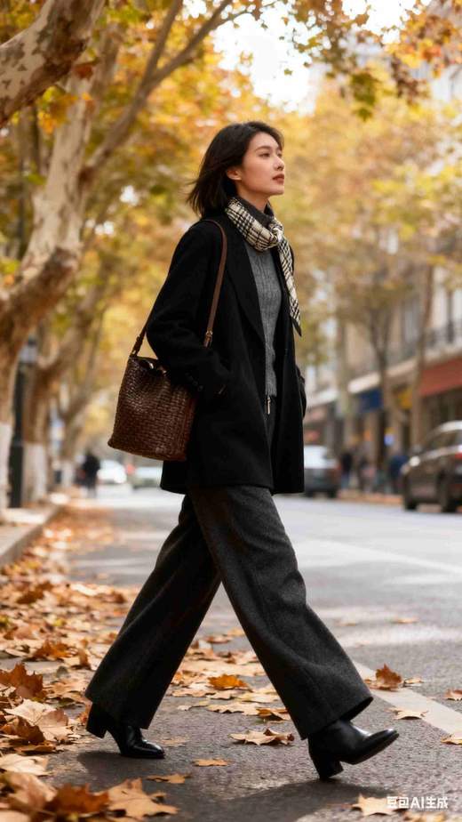 58Q838   假两件羊毛双面尼长西服外套，知性帅气 商品图7