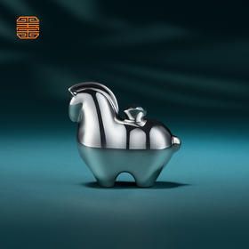 玺匠金铺《马上有钱》足银999 生肖马挂件吉祥物 生日礼物