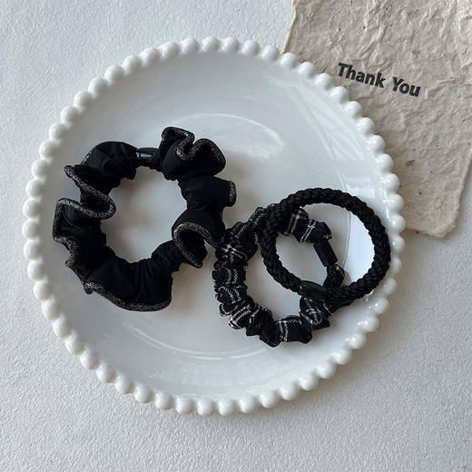 细闪锁边组合基础皮筋（3个）-纪念日百货门店同款167395294 商品图0