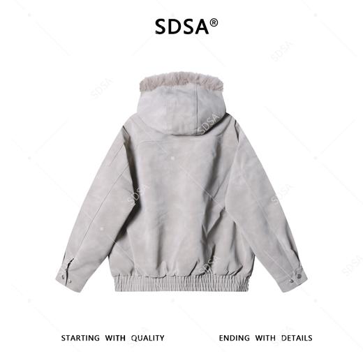 B5018SDSA男士秋冬新款痞帅男装韩版PU皮毛领拉链连帽夹克外套潮流宽松 商品图5