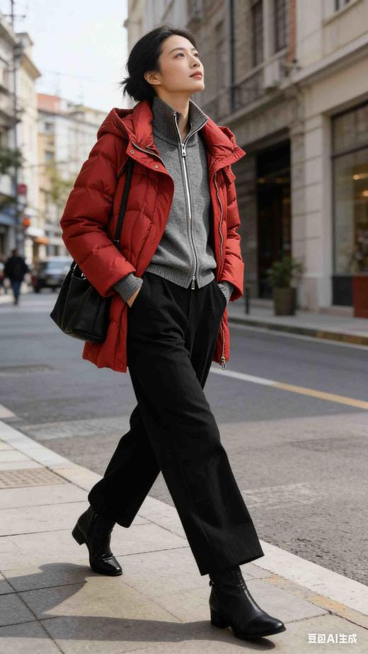 548088时来运转红色鹅绒服 商品图6