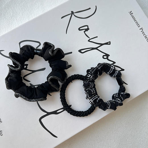 细闪锁边组合基础皮筋（3个）-纪念日百货门店同款167395294 商品图1