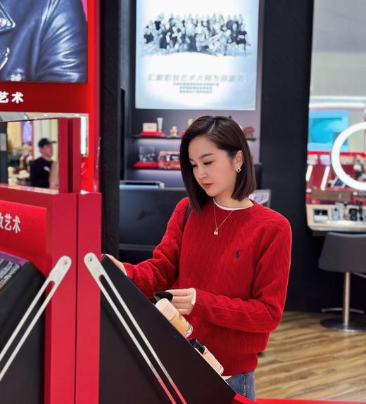 𝐑𝐋拉夫招财红一见钟情圆领开衫拧花百搭毛衫 商品图2