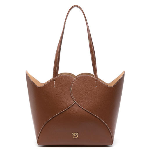 【新品特惠 明星同款】PINKO 正面饰有标贴 小牛皮 托特包Tote包购物袋手提包 商品图4