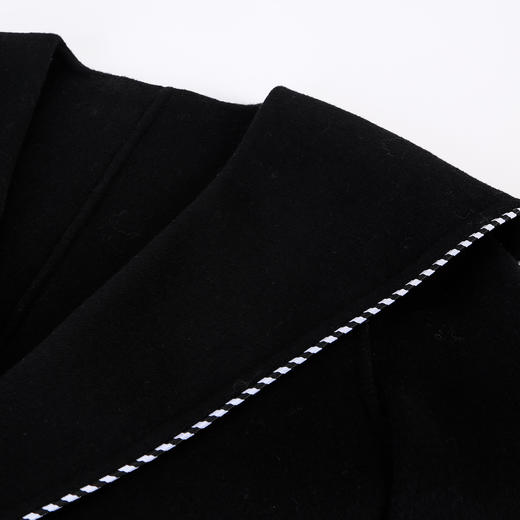 QH972斯尔丽2025秋冬新款高级感气质手工撞色大领一手长羊毛大衣外 商品图8