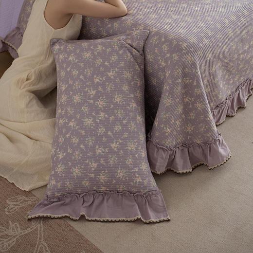 全棉双层纱法式复古床盖三件套  四季可用三层夹棉 商品图3