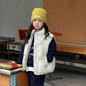 【新国标白鸭绒可溯源】儿童冬季休闲百搭保暖羽绒马甲宽松立领坎肩