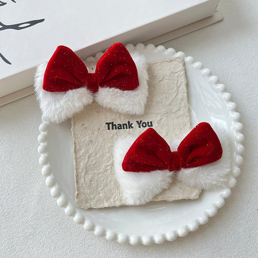 HY细闪红丝绒立体结对夹-纪念日百货门店同款167795319 商品图2