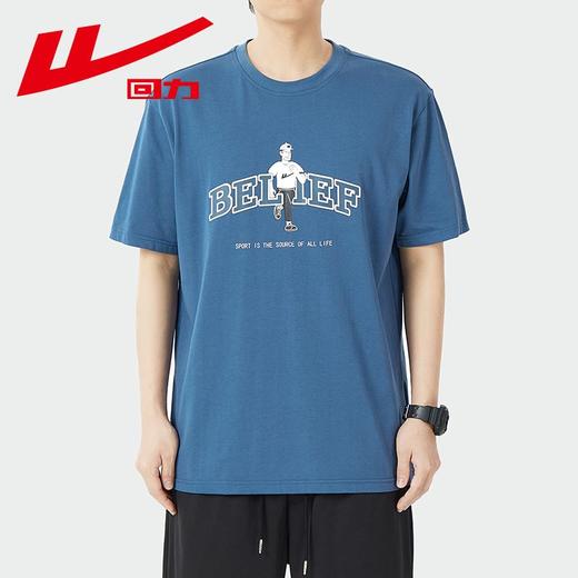 回力短袖t恤男士夏季新款重磅纯棉美式宽松印花白色潮牌上衣 商品图3