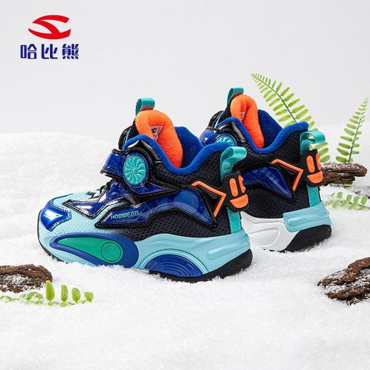 哈比熊加绒男童冬季二棉防寒运动鞋户外篮球鞋轻便纽扣鞋 商品图3