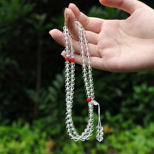 天然白水晶多圈手串男女新款透明色108颗流珠手链 商品图2