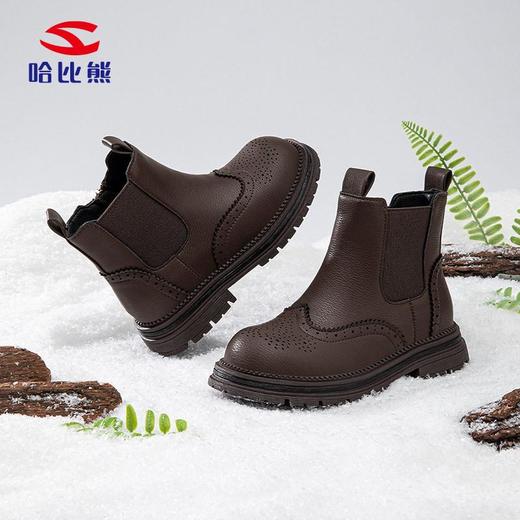 哈比熊加绒冬季女童马丁靴二棉皮靴百搭短靴保暖耐磨棉鞋 商品图3