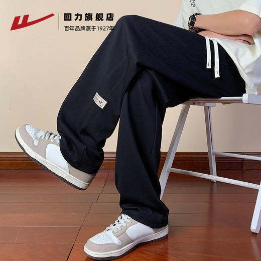 回力裤子男款秋季2025新款潮流垂感休闲运动阔腿裤宽松直筒长裤男 商品图2