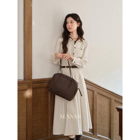 鹿向南「茶香可颂」卡其色拼接设计感短款外套女秋气质上衣L58126/L58127