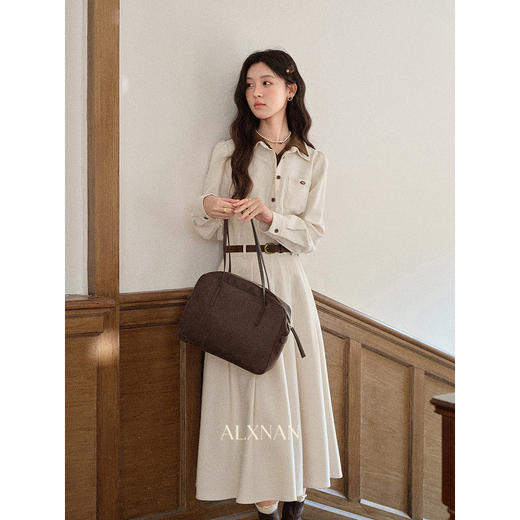 鹿向南「茶香可颂」卡其色拼接设计感短款外套女秋气质上衣L58126/L58127 商品图0