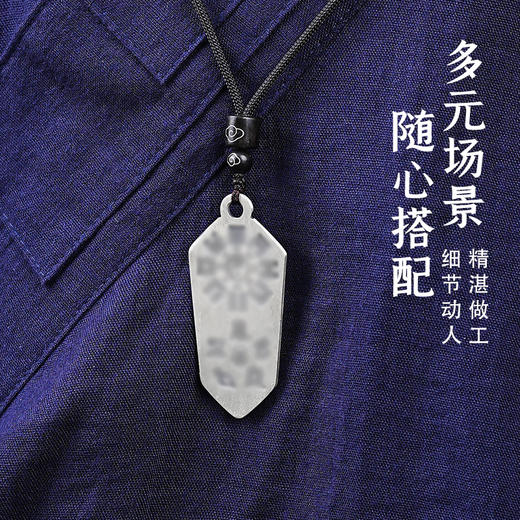 原创足银999五岳吊坠棱型银质项链&五雷花钱传统国风生日礼物 商品图4