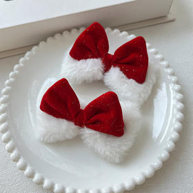 HY细闪红丝绒立体结对夹-纪念日百货门店同款167795319