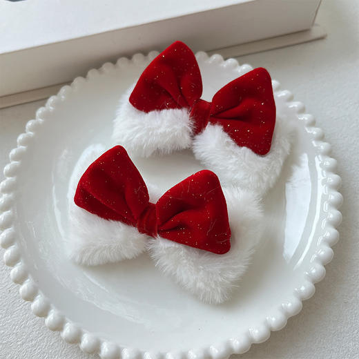 HY细闪红丝绒立体结对夹-纪念日百货门店同款167795319 商品图0