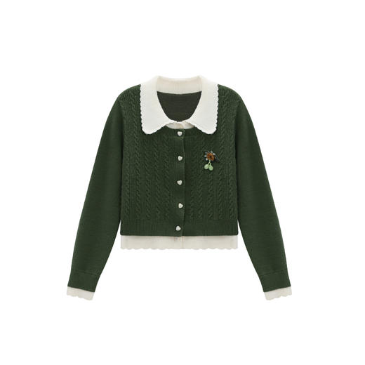 鹿向南【森系奇遇】秋季新款森系慵懒气质假两件毛衣显瘦套装女DYL662165/DYL661292BSQ 商品图1