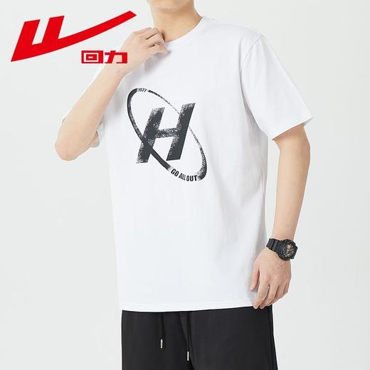 回力短袖男重磅纯棉t恤夏季新款潮牌印花圆领宽松休闲体恤男 商品图1