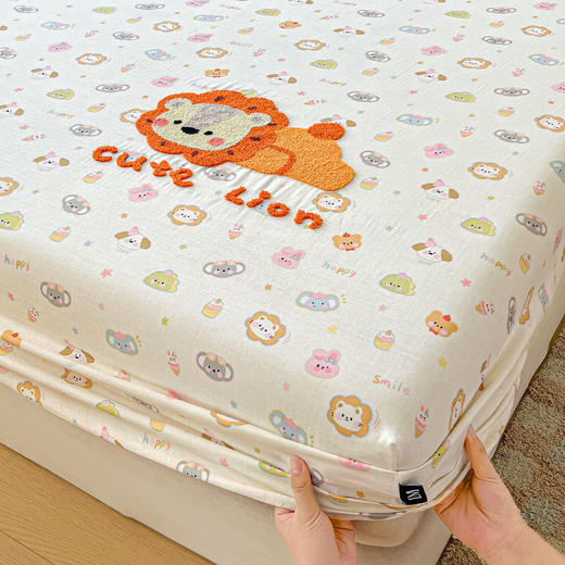 【清仓89元】四季可用懒洋洋全棉双层纱毛巾绣床笠三件套【不支持退换货】 商品图1