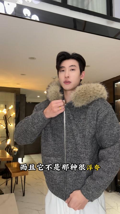 LD513SDSA男士秋冬新款痞帅男装韩版简约毛领拉链连帽毛衣百搭时尚上衣 商品图0