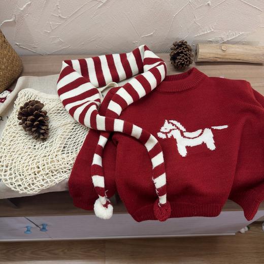 儿童毛衣两件套兄妹马上有钱冬季新款针织衫圣诞百搭新年姐弟上衣 商品图5