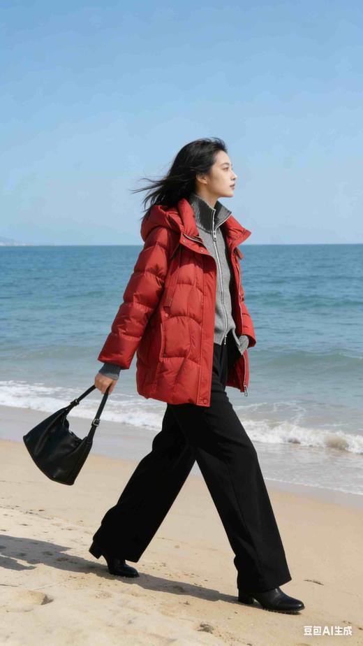 548088时来运转红色鹅绒服 商品图5