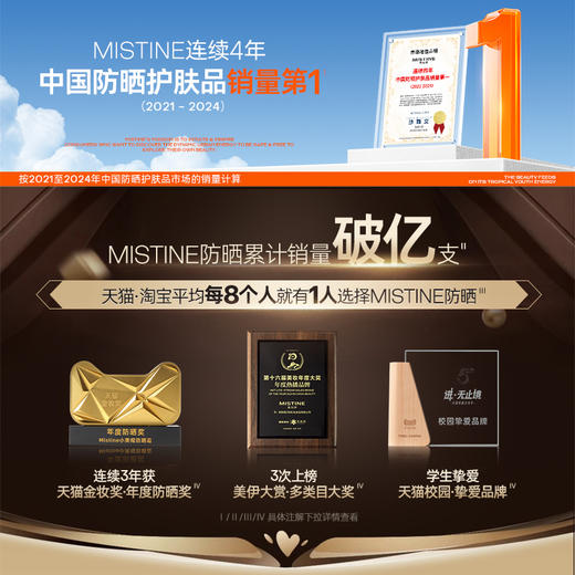 Mistine防晒喷雾黄喷身体通用便携补喷蜜丝婷防晒霜 商品图3