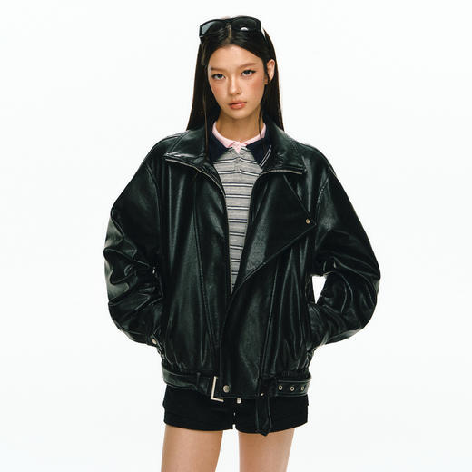 Ariseism 美式复古设计感皮衣女秋季新款上衣外套 商品图1