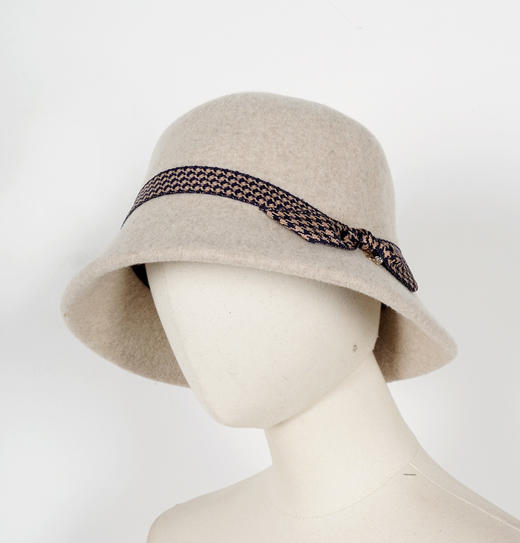 冬季保暖圆顶千鸟格装饰礼帽1022 商品图4