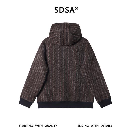 WY1507SDSA男士秋冬新款痞帅男装休闲绒毛竖纹刺绣半拉链连帽卫衣百搭 商品图5