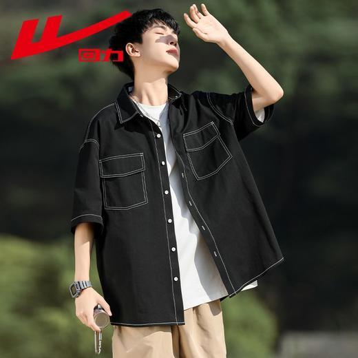 回力衬衫短袖男士夏季新款纯棉美式复古工装休闲宽松外穿上衣 商品图5
