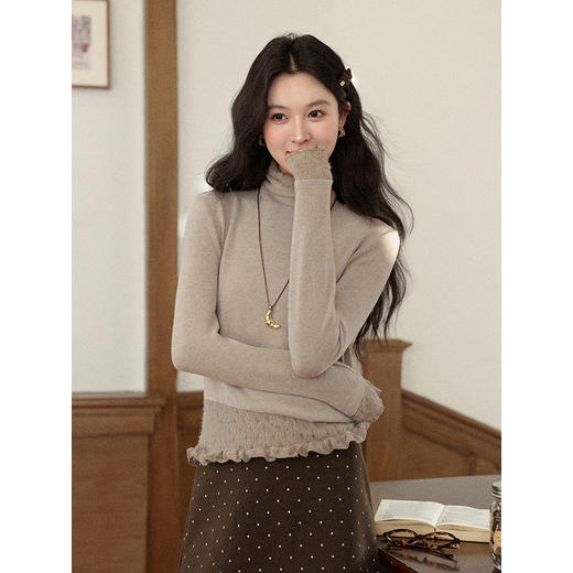 鹿向南【1227/20:00新品】驼色T恤 商品图3