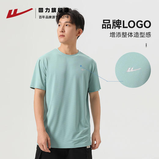 回力短袖男2025夏季跑步健身冰丝透气防晒速干衣T恤男生运动上衣 商品图3