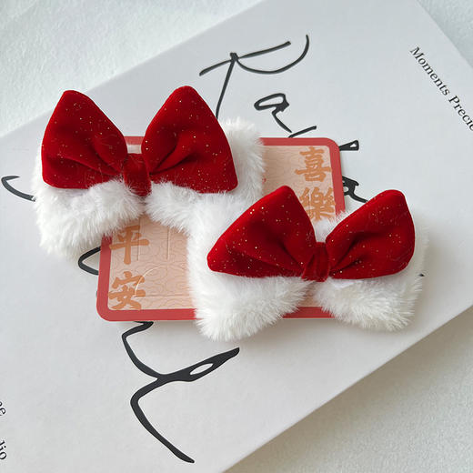 HY细闪红丝绒立体结对夹-纪念日百货门店同款167795319 商品图3