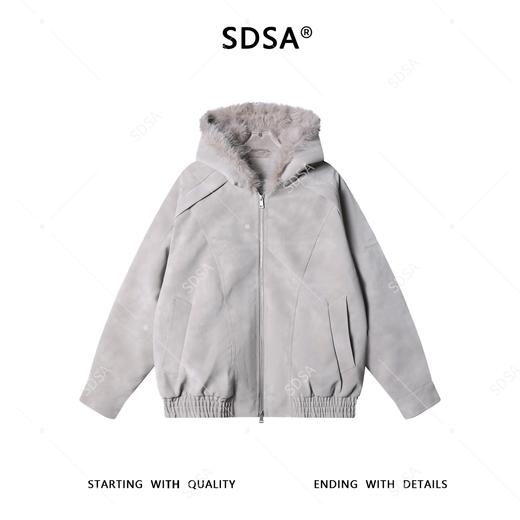B5018SDSA男士秋冬新款痞帅男装韩版PU皮毛领拉链连帽夹克外套潮流宽松 商品图1