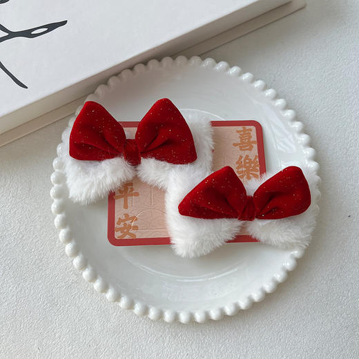 HY细闪红丝绒立体结对夹-纪念日百货门店同款167795319 商品图4