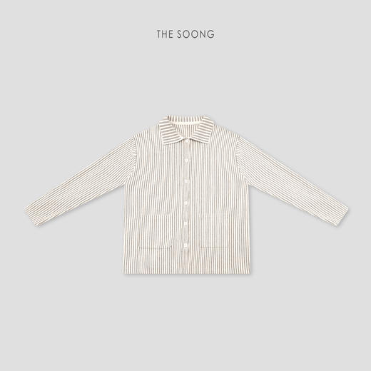 THESOONG|"极简条纹"复古小尼绒双色纱条纹居家睡衣套装8114/8116 商品图3