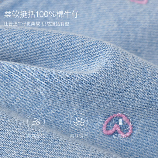 马克珍妮爱心满满女童花边领纯棉牛仔外套宝宝夹克春装新款560110 商品图4