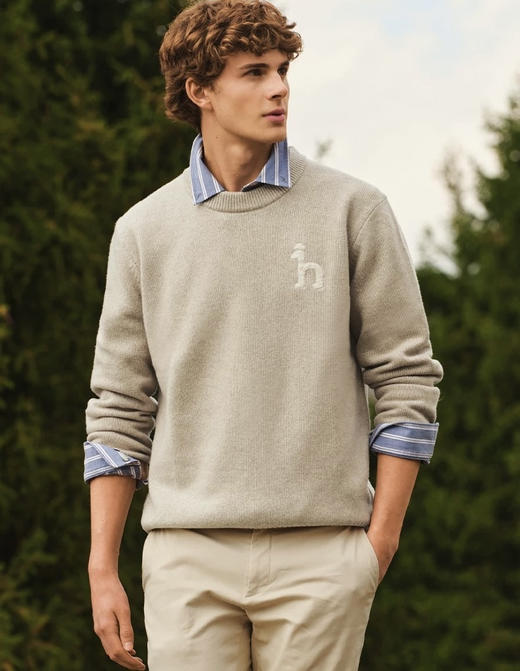 100%重磅绵羊毛H男士保暖精品毛衫 商品图5