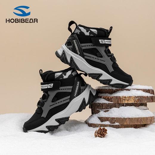 哈比熊加绒男童冬季二棉保暖高帮运动鞋户外日常轻便短靴 商品图2