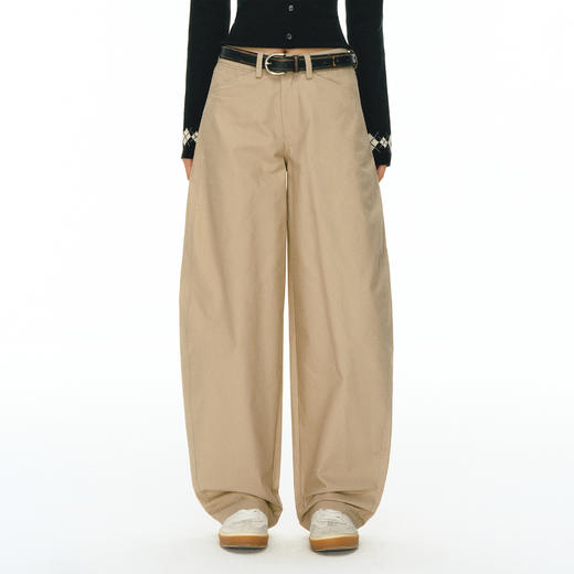 Ariseism 美式复古设计感白色宽松休闲裤女秋冬新款长裤子 商品图0