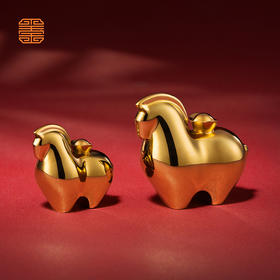 玺匠金铺《马上有钱》足金9999 生肖马挂件吉祥物 新年礼物