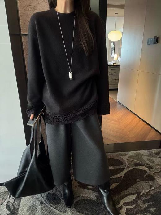 新面料羽花绒软糯糯蕾丝拼接随身打底衫 商品图7