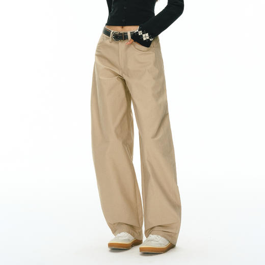 Ariseism 美式复古设计感白色宽松休闲裤女秋冬新款长裤子 商品图1