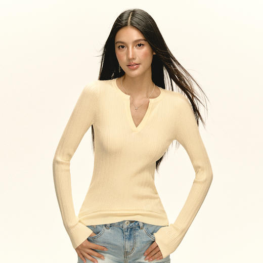 Ariseism 美式复古设计感针织衫女秋冬新款内搭打底上衣 商品图2