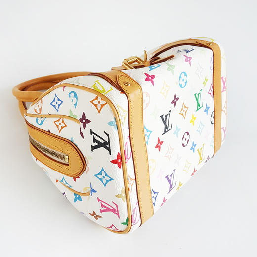 【95新】LV路易威登白三彩保龄球包手提包女士 111225NJS12 商品图3